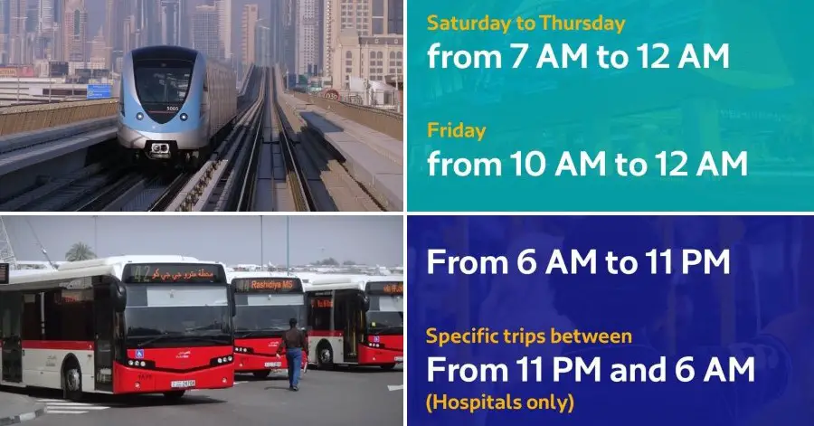 public transport in dubai change in schedules
